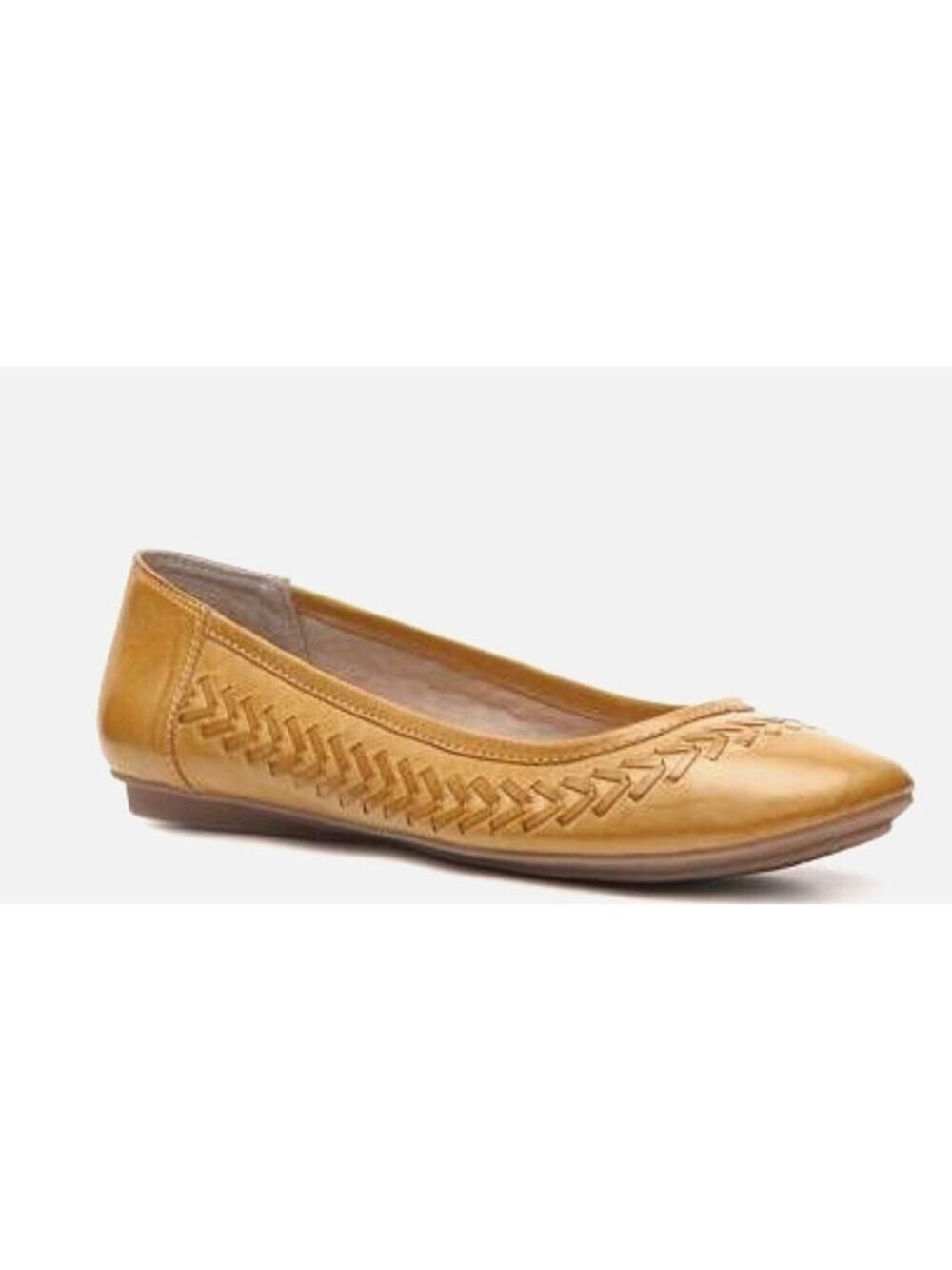 Andrew Geller Hanette Ballet Flats Comfort Slip On size 7.5 m new luggage tan